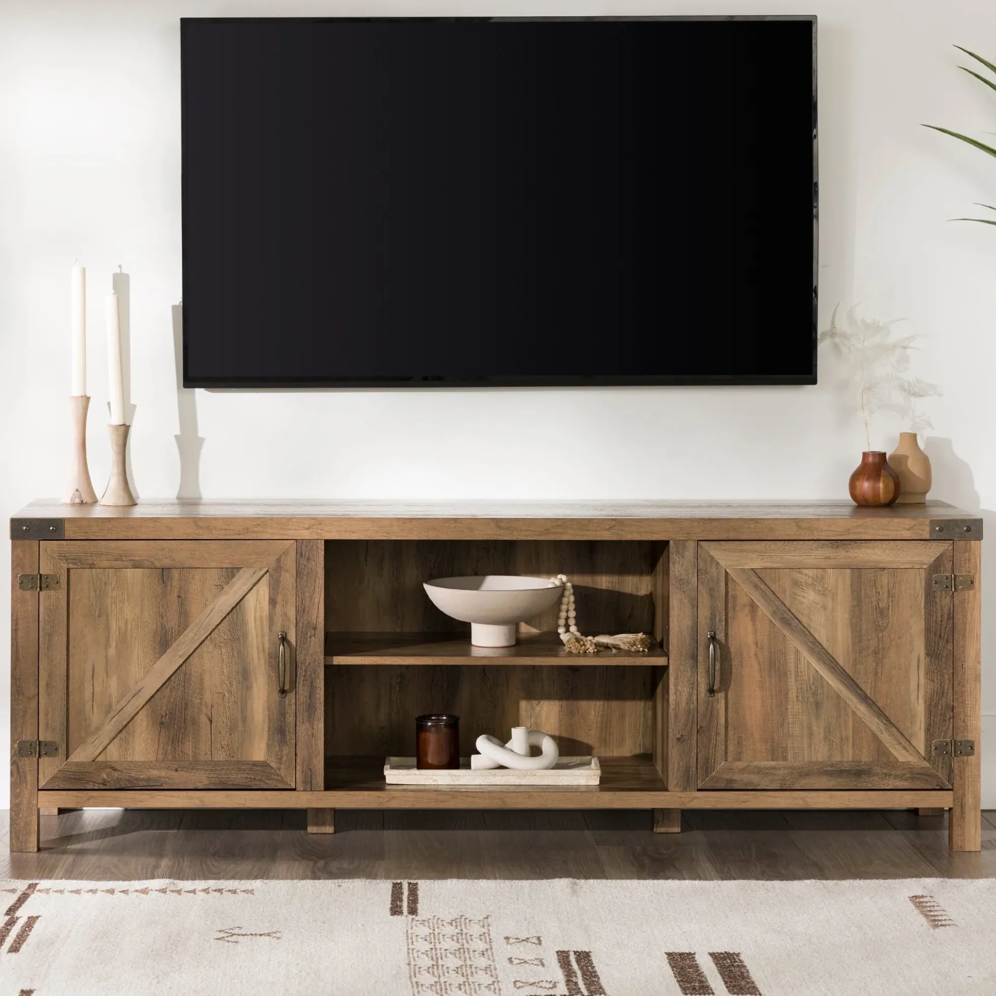 Barn Door 70" Modern Farmhouse TV Stand