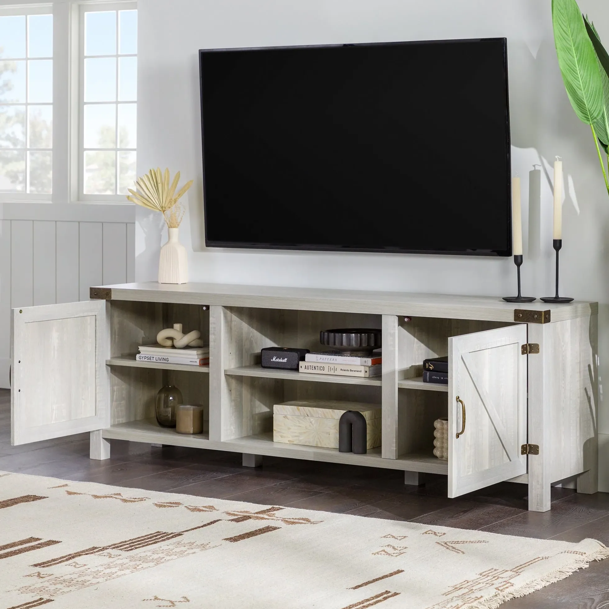 Barn Door 70" Modern Farmhouse TV Stand