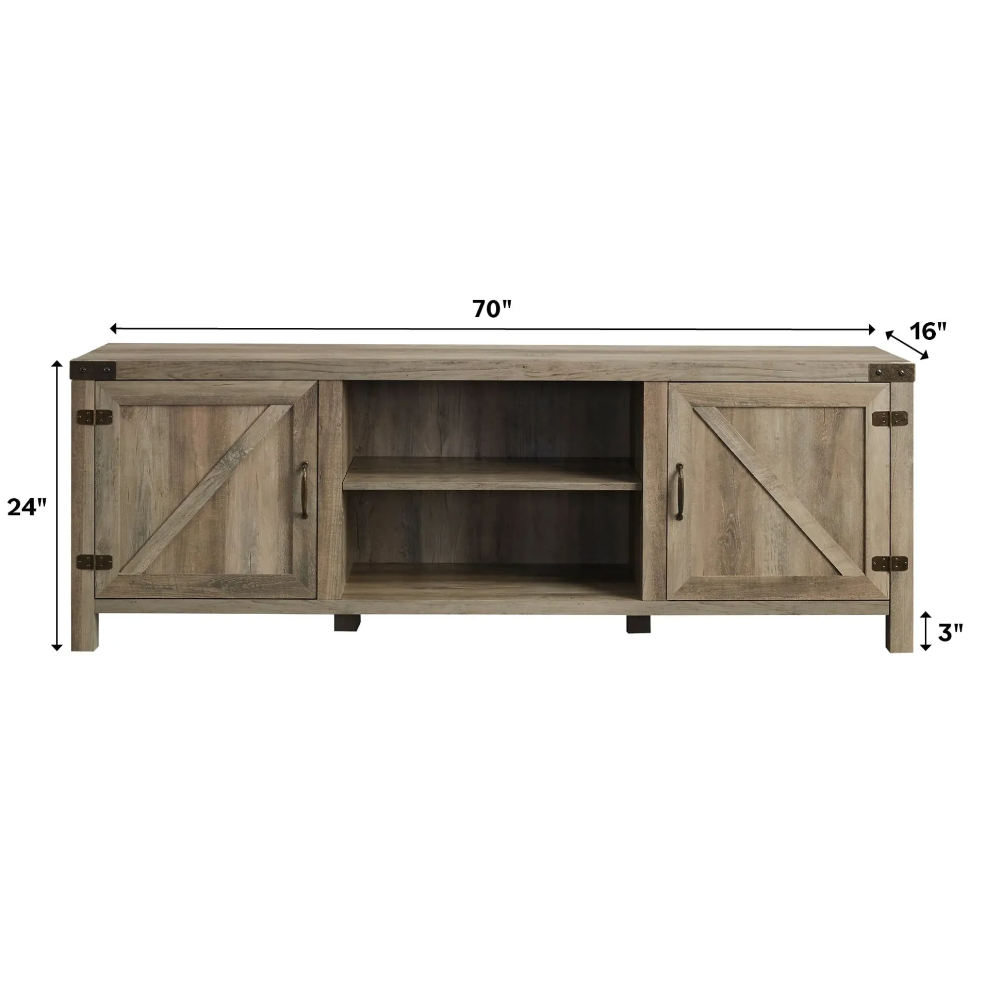 Barn Door 70" Modern Farmhouse TV Stand