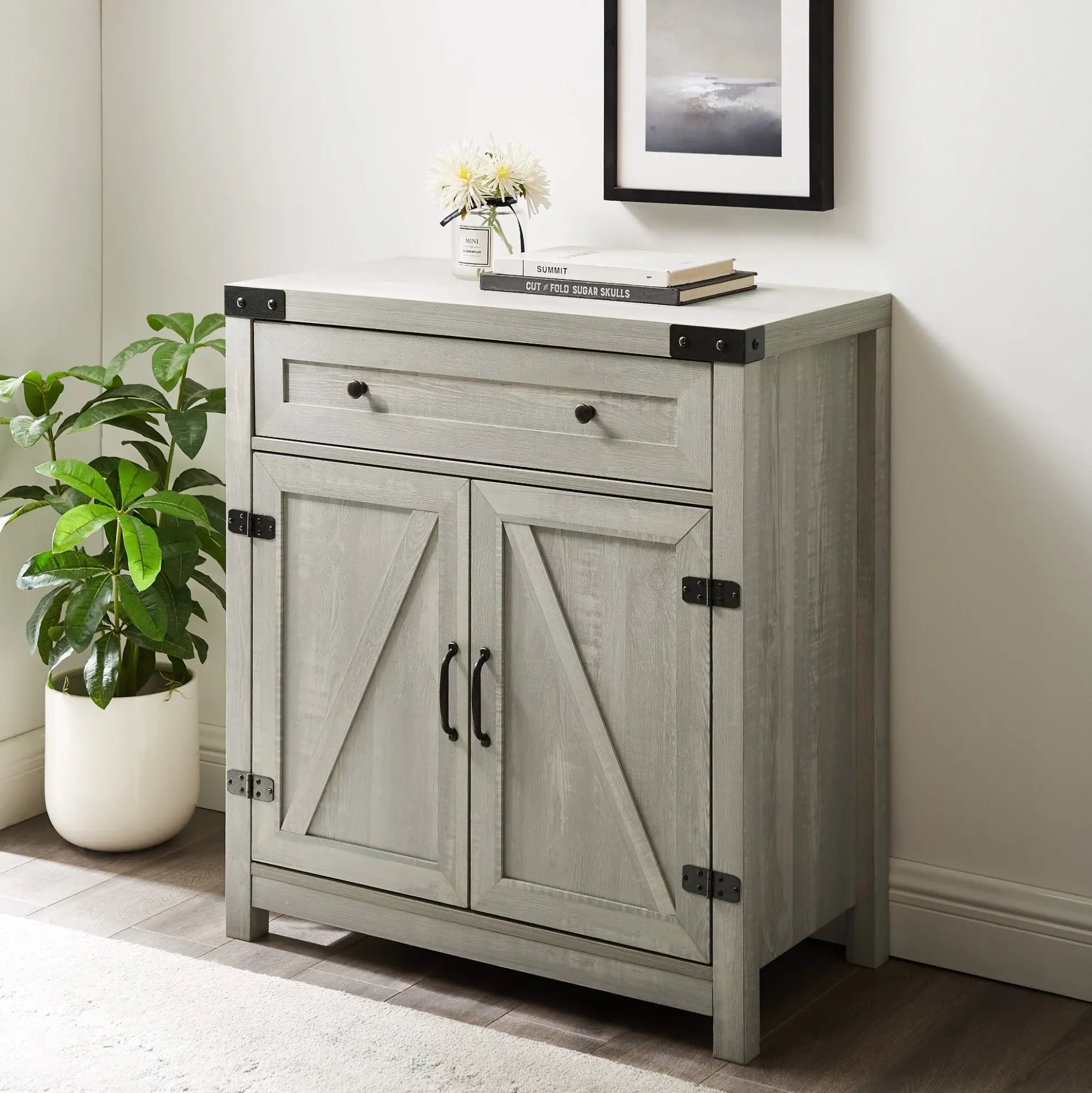 Barn Door Accent Cabinet