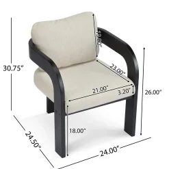 Black 2 Pack Dining Chairs with Pillow Back and Solid Wood Frame