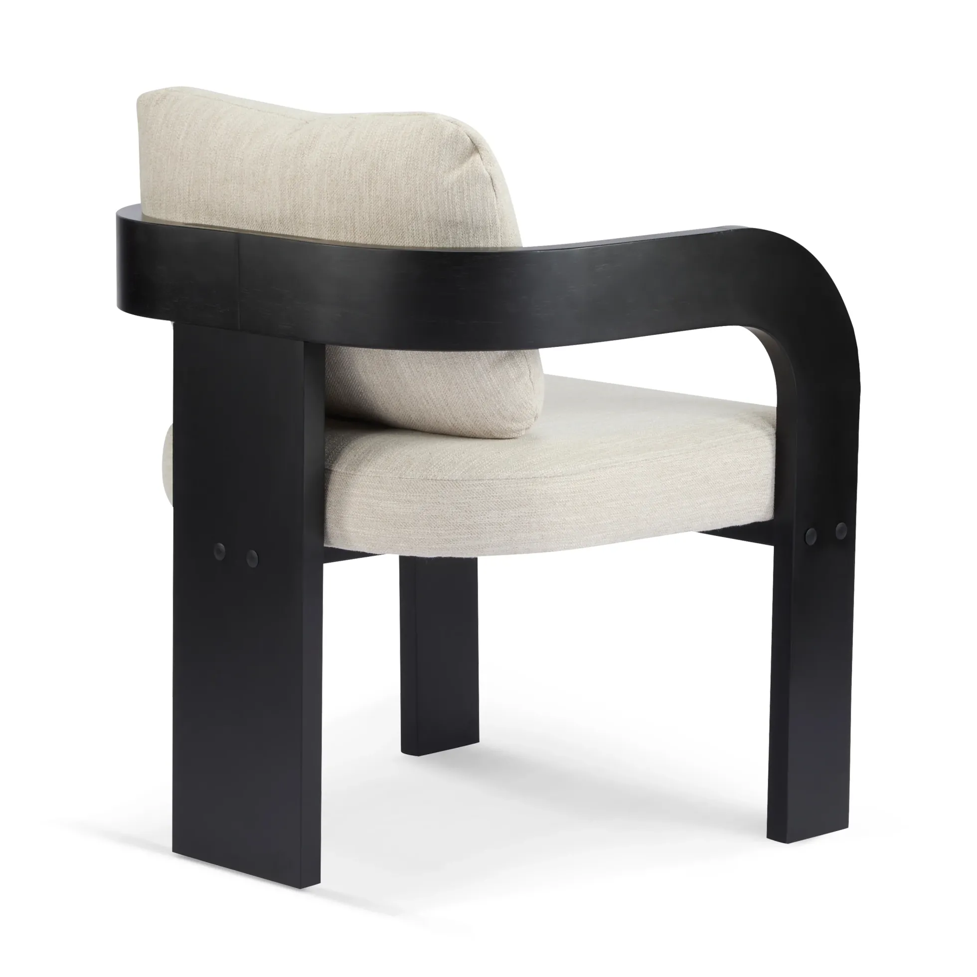 Black 2 Pack Dining Chairs with Pillow Back and Solid Wood Frame