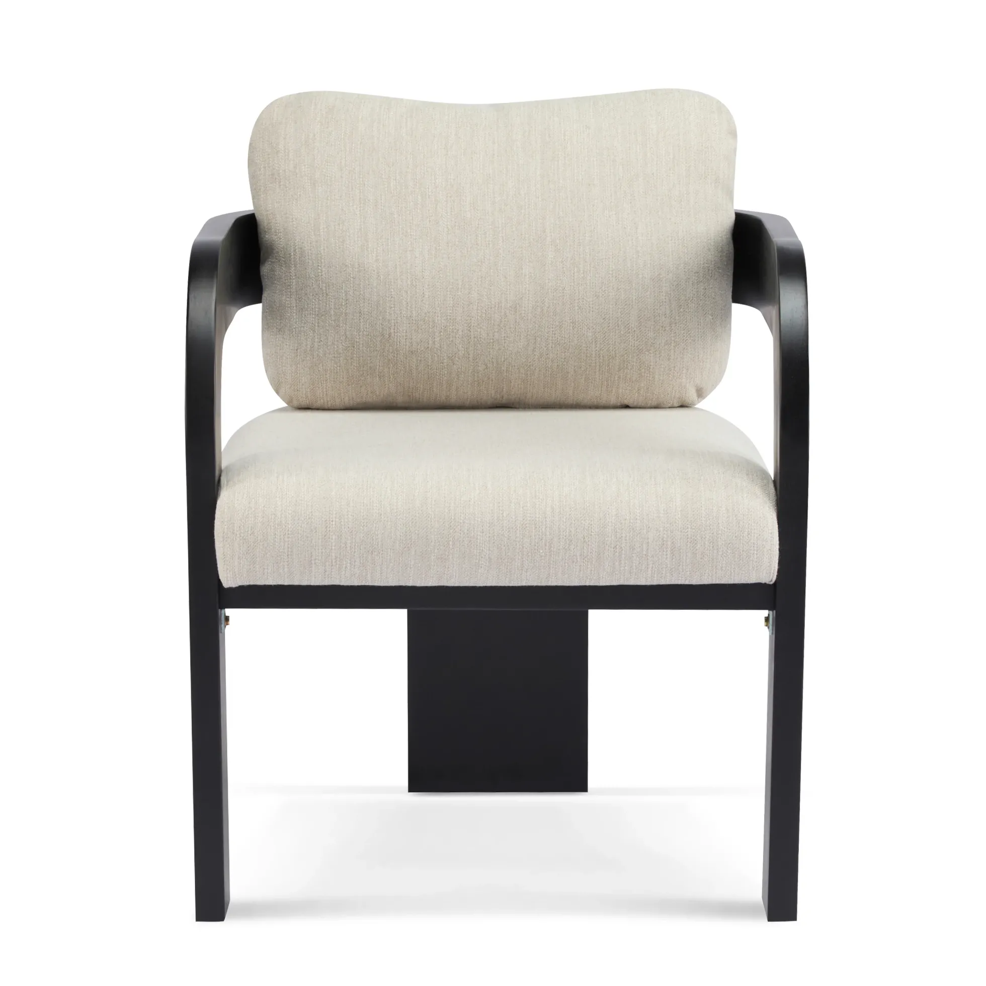 Black 2 Pack Dining Chairs with Pillow Back and Solid Wood Frame