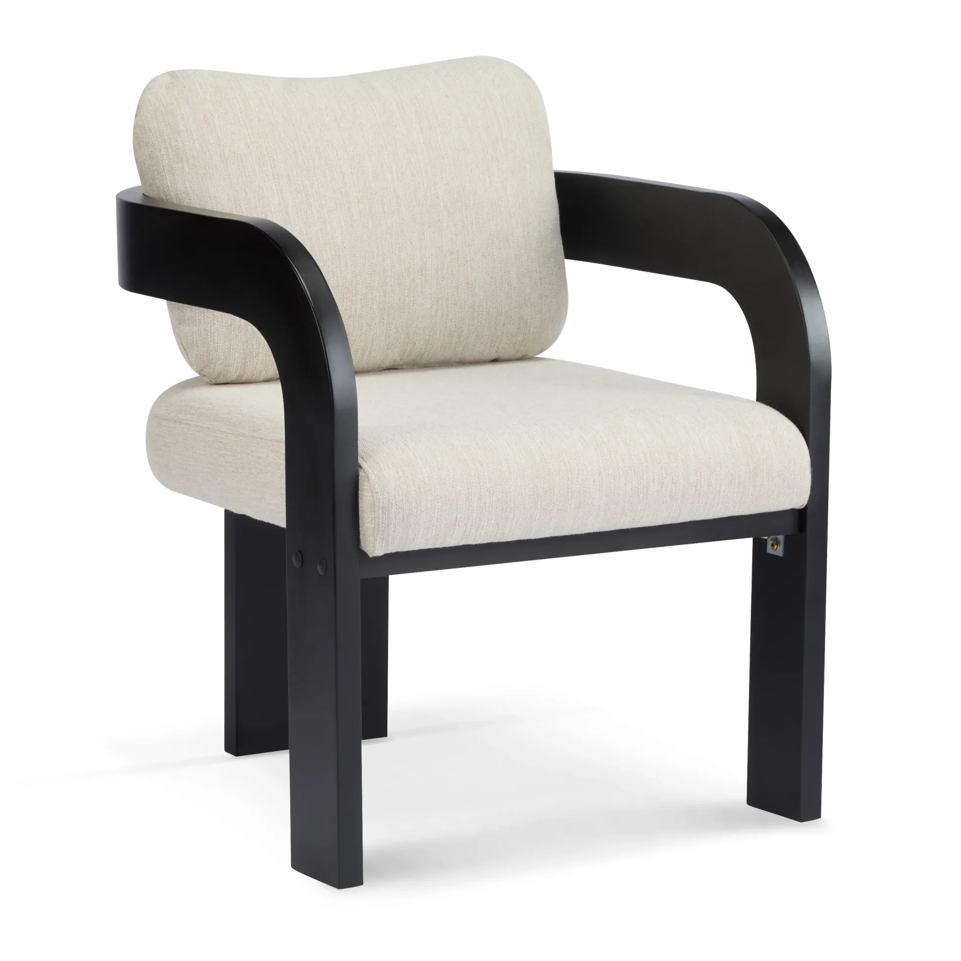 Black 2 Pack Dining Chairs with Pillow Back and Solid Wood Frame