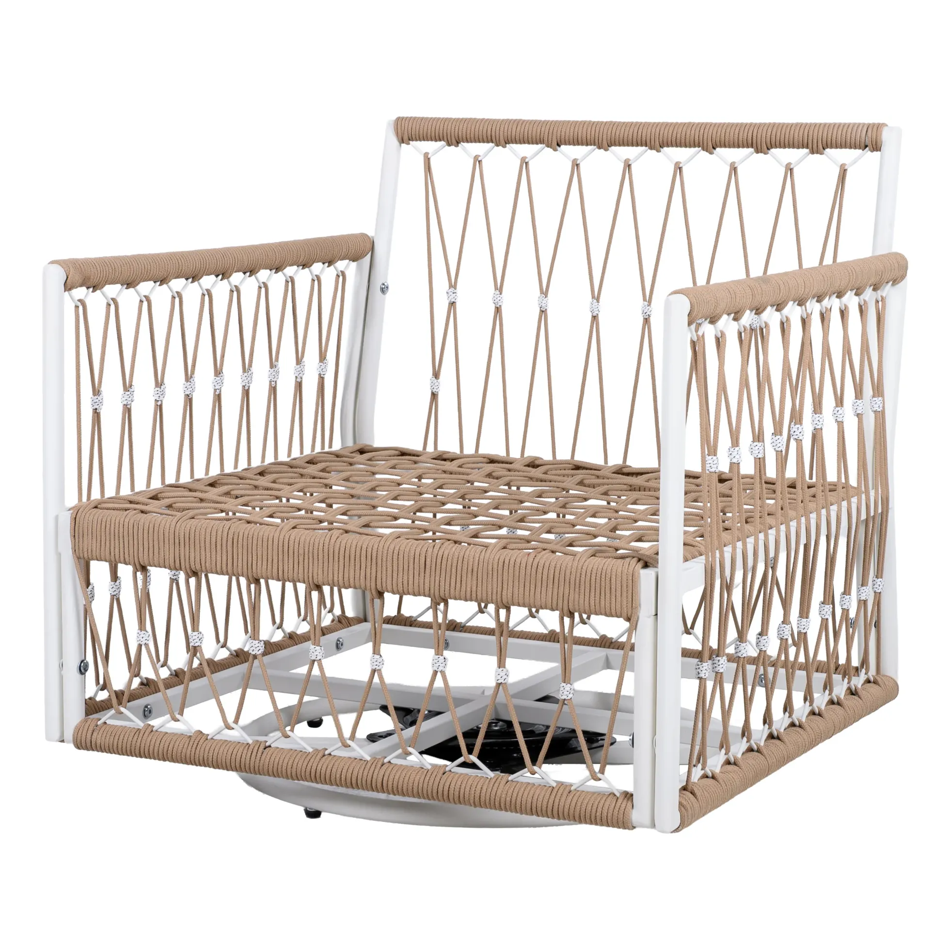 Bohemian Handwoven Rope 3-Piece Outdoor Patio Chat Set