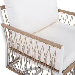 Bohemian Handwoven Rope 3-Piece Outdoor Patio Chat Set