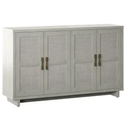 Boho Coastal Linen Design Buffet Sideboard with Shelving Storage