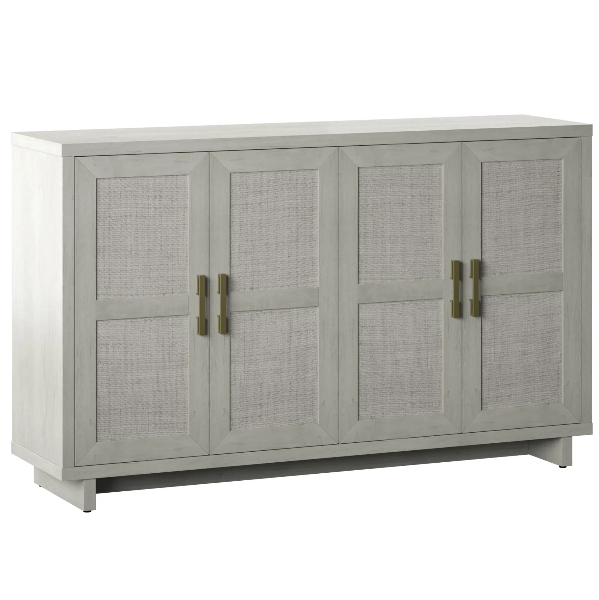 Boho Coastal Linen Design Buffet Sideboard with Shelving Storage