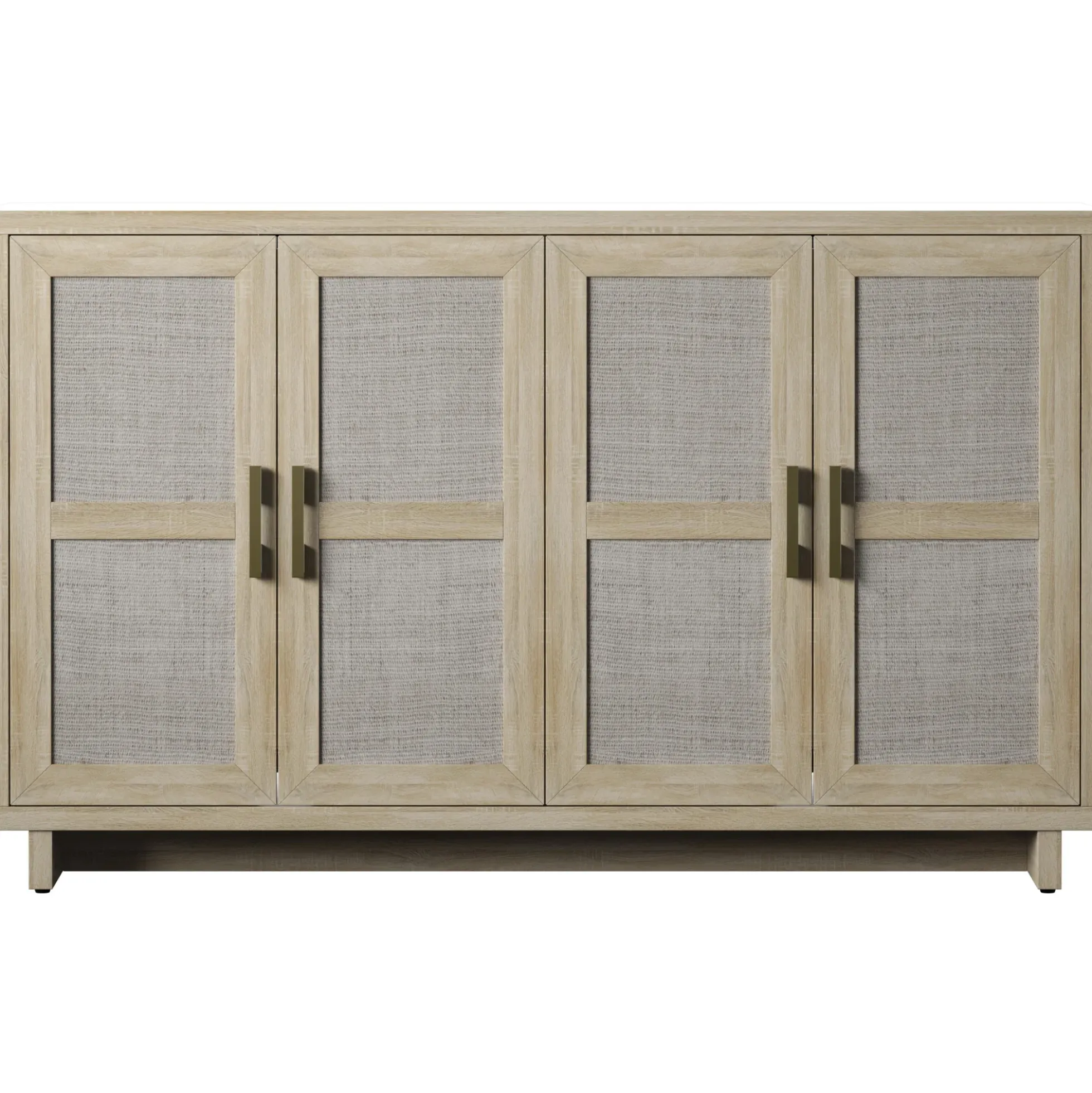 Boho Coastal Linen Design Buffet Sideboard with Shelving Storage