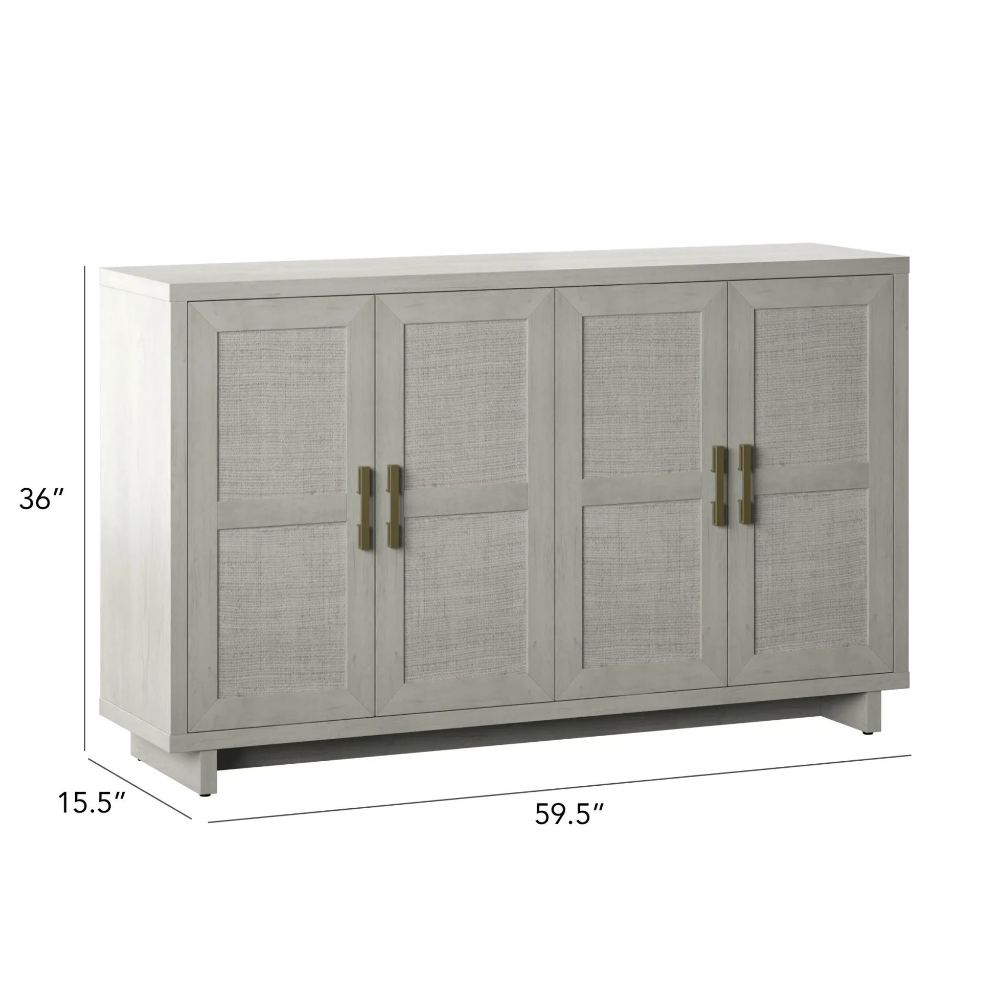 Boho Coastal Linen Design Buffet Sideboard with Shelving Storage