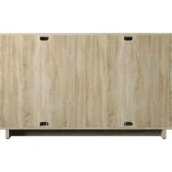 Boho Coastal Linen Design Buffet Sideboard with Shelving Storage