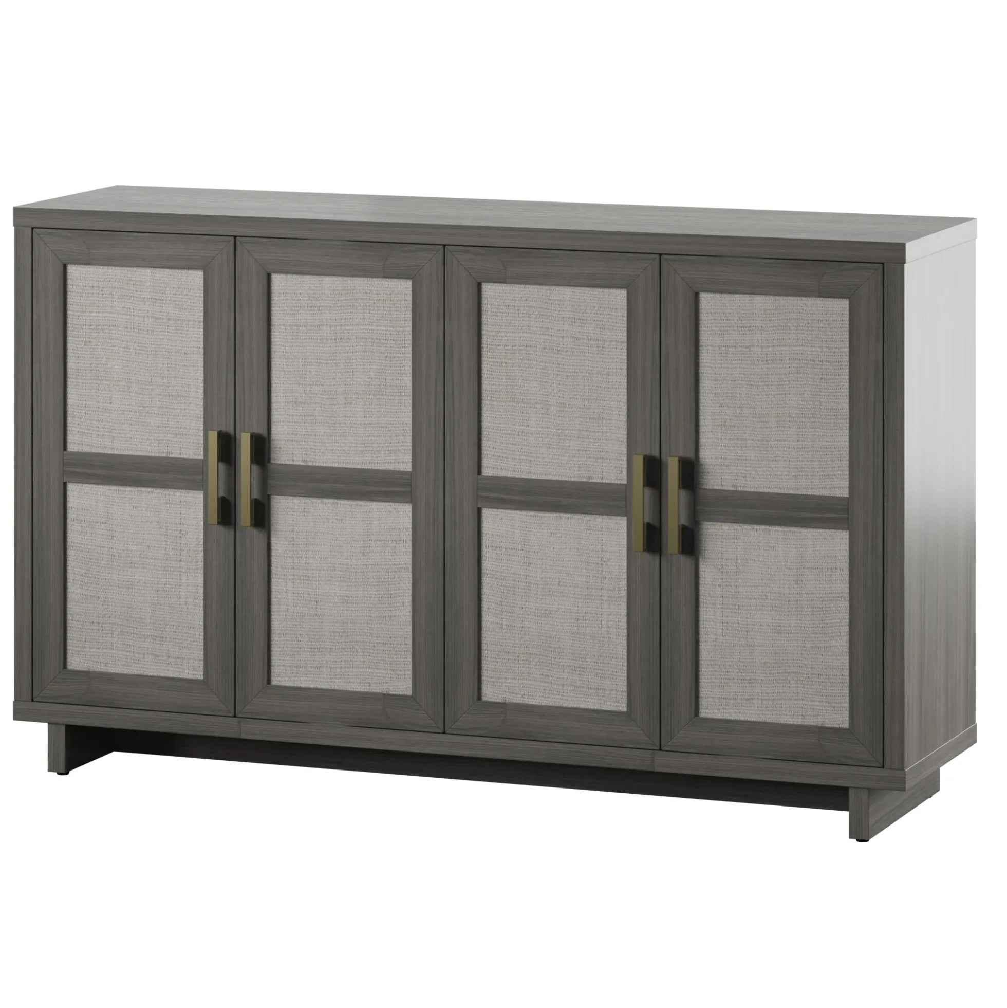 Boho Coastal Linen Design Buffet Sideboard with Shelving Storage