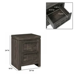 Booker Modern 2 Drawer Nightstand & Side Table