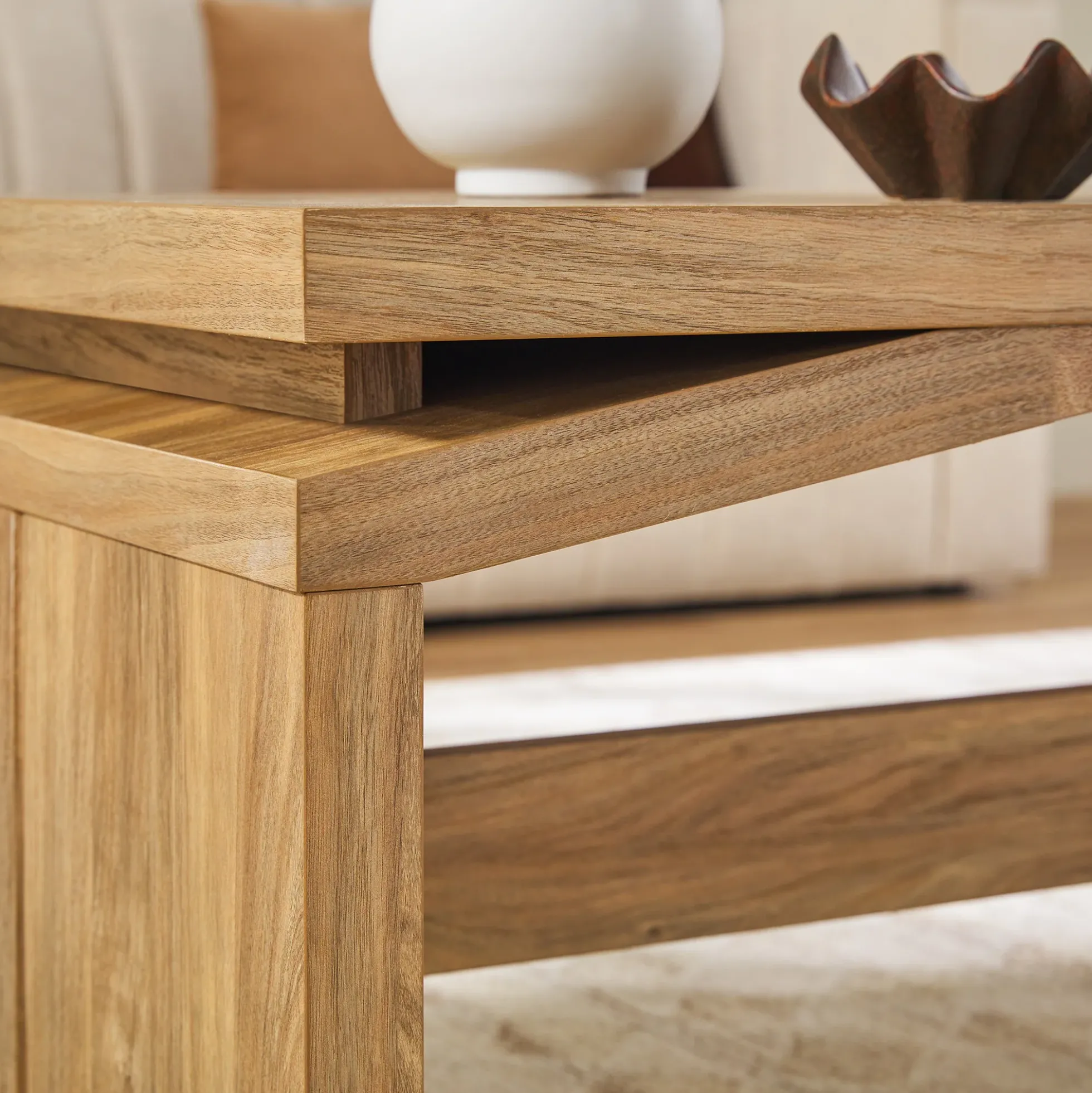 Booker Modern Easy Assembly Split-Top 47" Coffee Table