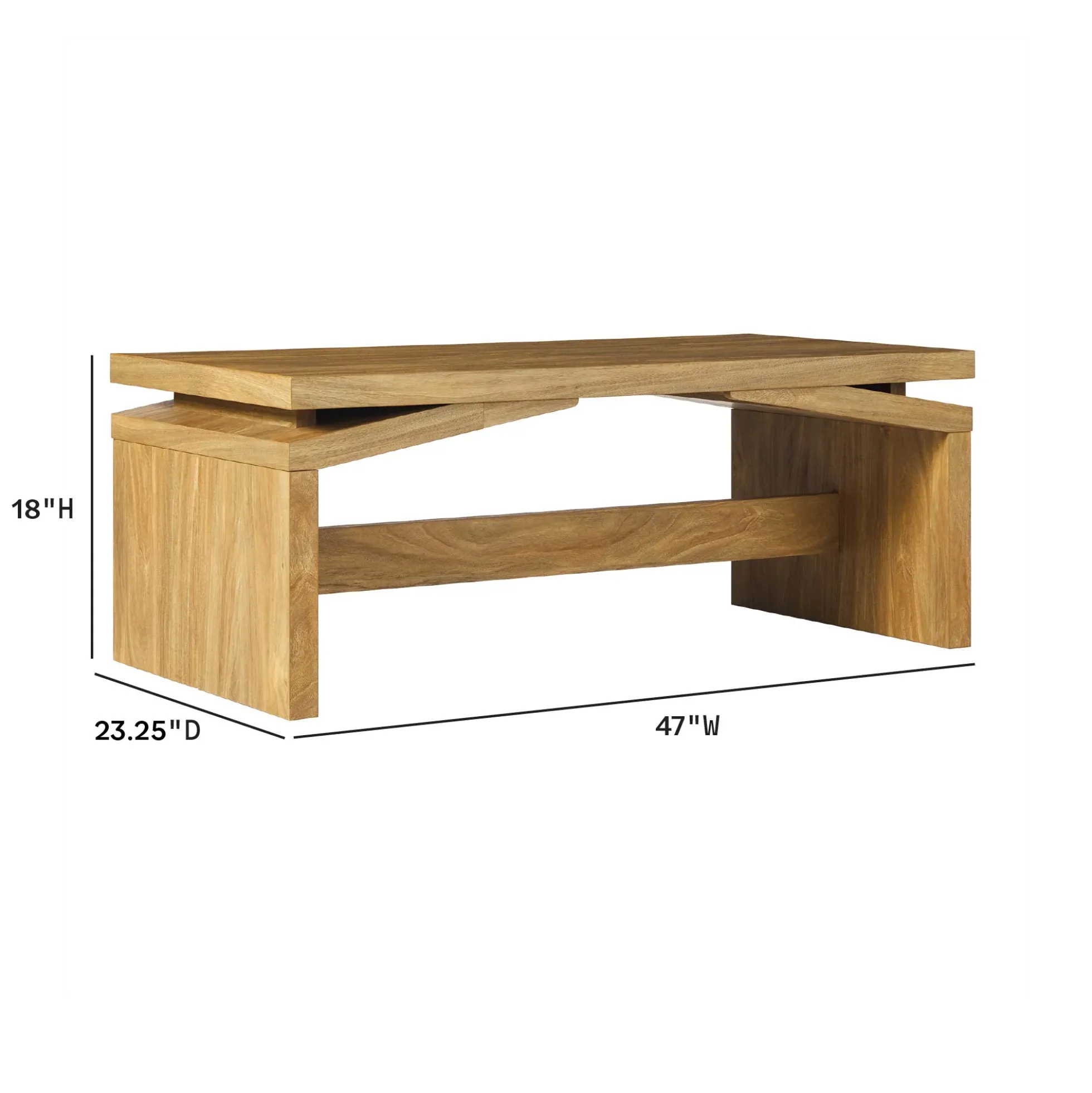 Booker Modern Easy Assembly Split-Top 47" Coffee Table