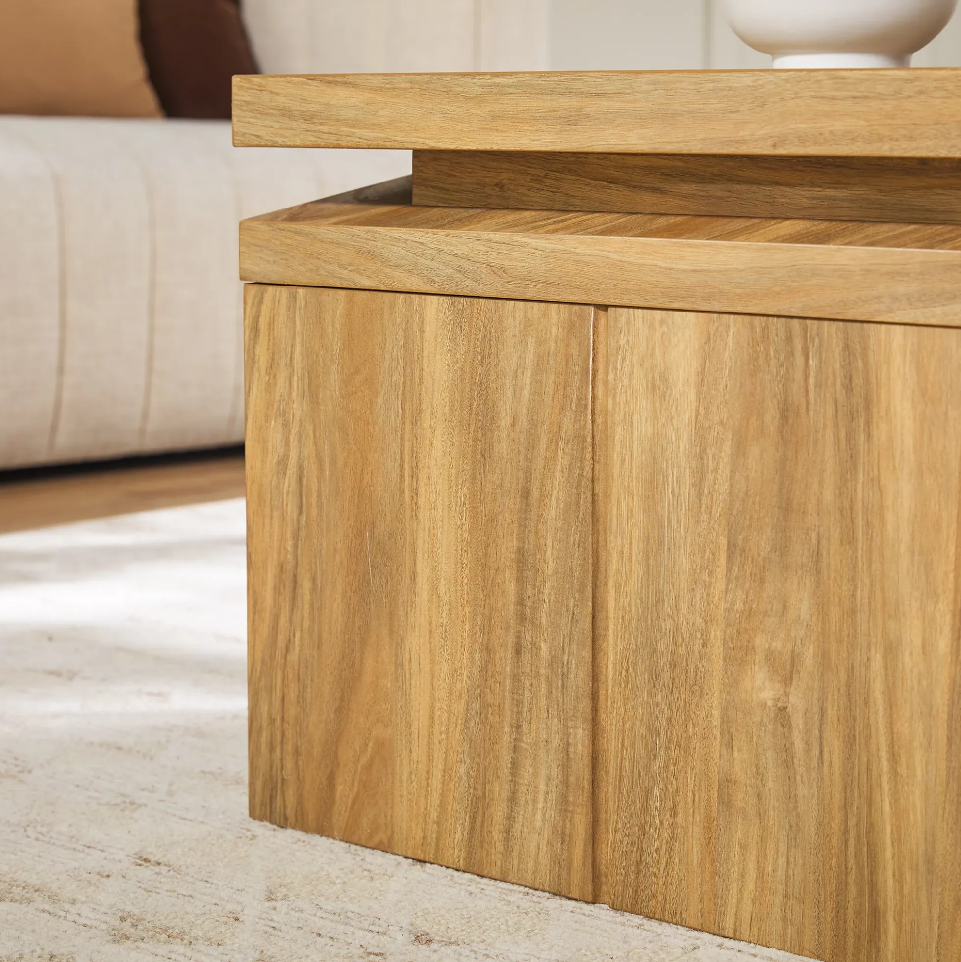 Booker Modern Easy Assembly Split-Top 47" Coffee Table