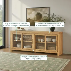 Booker Modern Glass Door TV Stand Sideboard