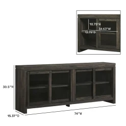 Booker Modern Glass Door TV Stand Sideboard