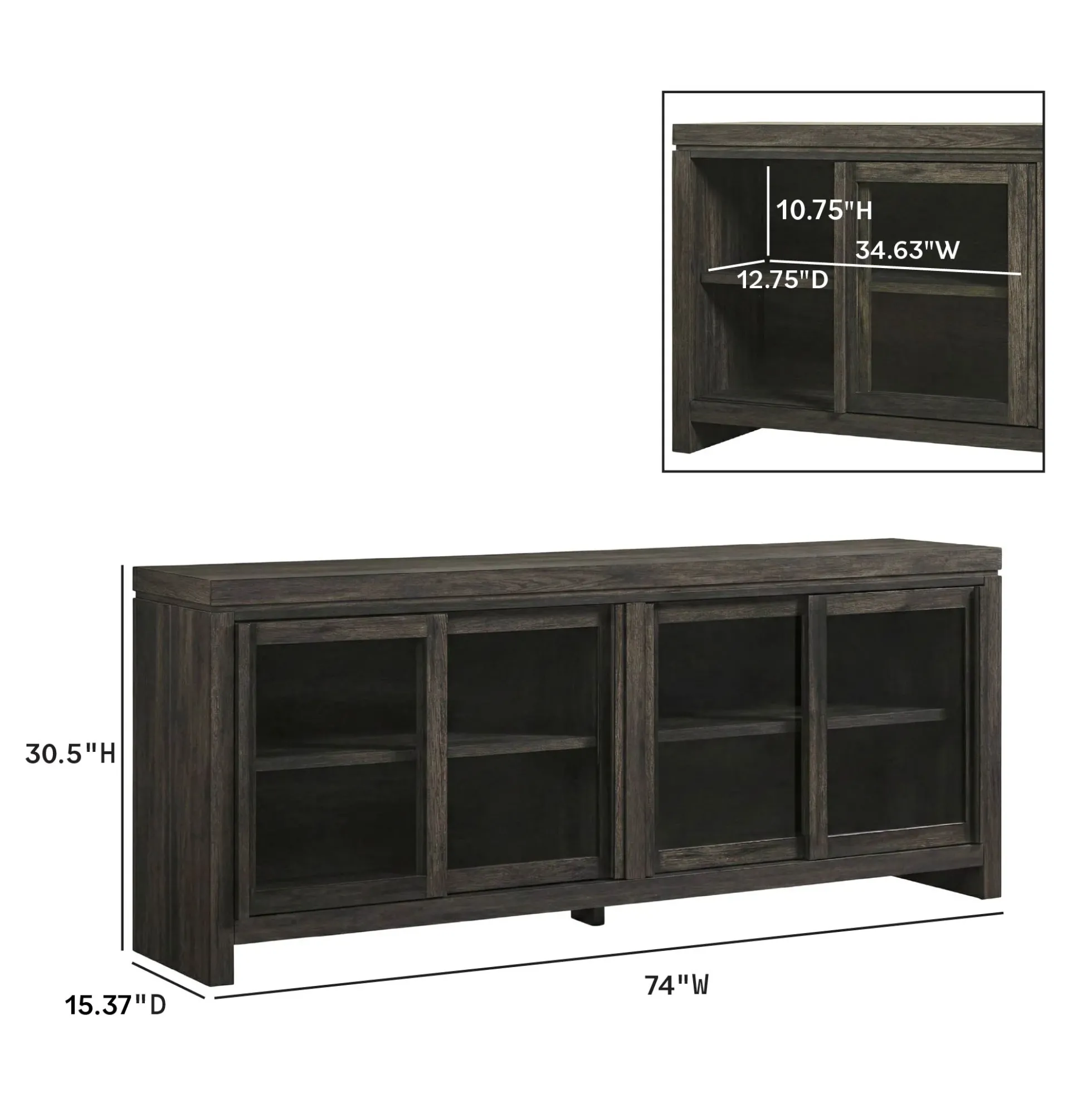 Booker Modern Glass Door TV Stand Sideboard