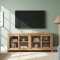 Booker Modern Glass Door TV Stand Sideboard