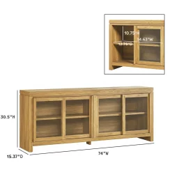 Booker Modern Glass Door TV Stand Sideboard