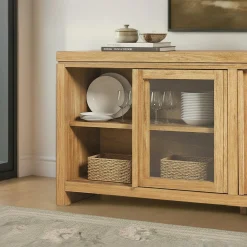 Booker Modern Glass Door TV Stand Sideboard