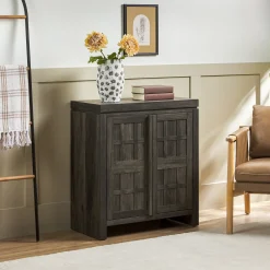 Booker Modern Windowpane Modular Storage Accent Cabinet