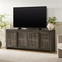 Booker Modern Windowpane TV Stand Sideboard with Storage