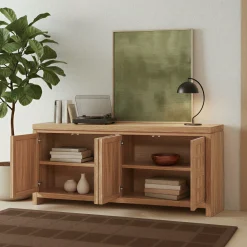 Booker Modern Windowpane TV Stand Sideboard with Storage