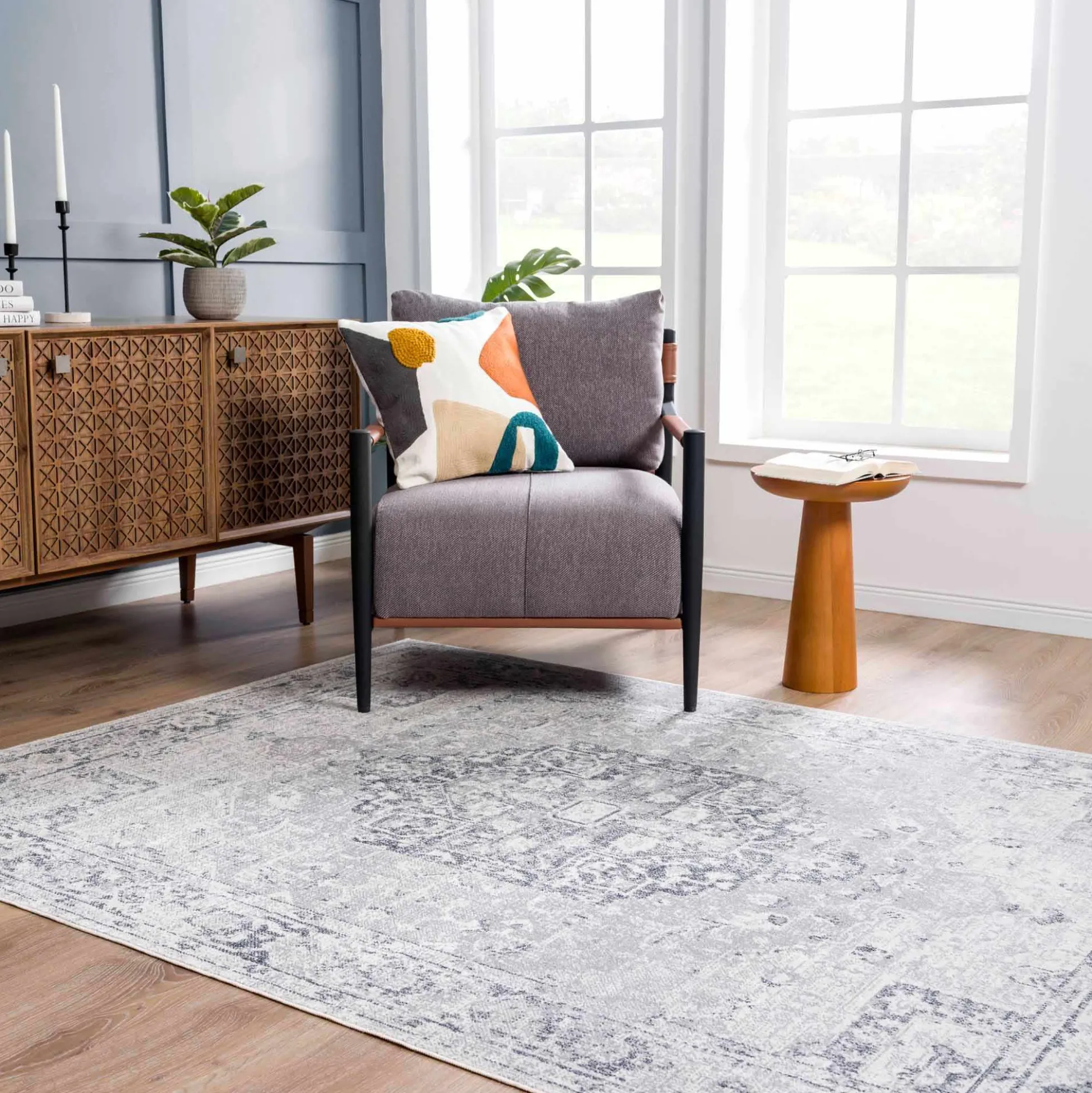 Boutique Rugs - Akram Cream & Antrasit Washable Area Rug