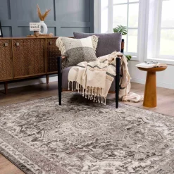 Boutique Rugs - Albie Charcoal & Beige Area Rug - Clearance