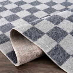 Boutique Rugs - Alie Gray Checkered Washable Area Rug