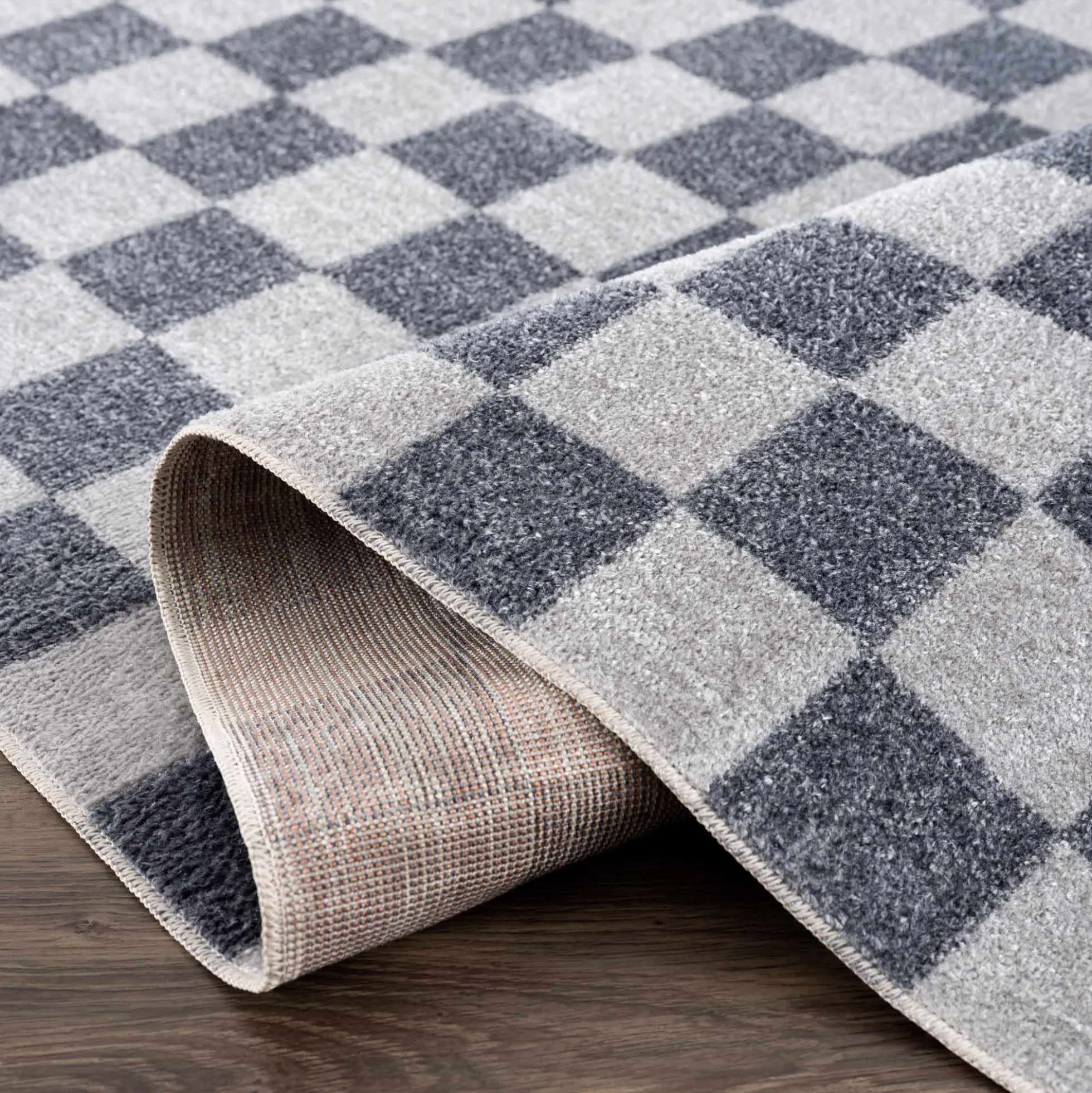 Boutique Rugs - Alie Gray Checkered Washable Area Rug