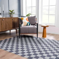 Boutique Rugs - Alie Gray Checkered Washable Area Rug