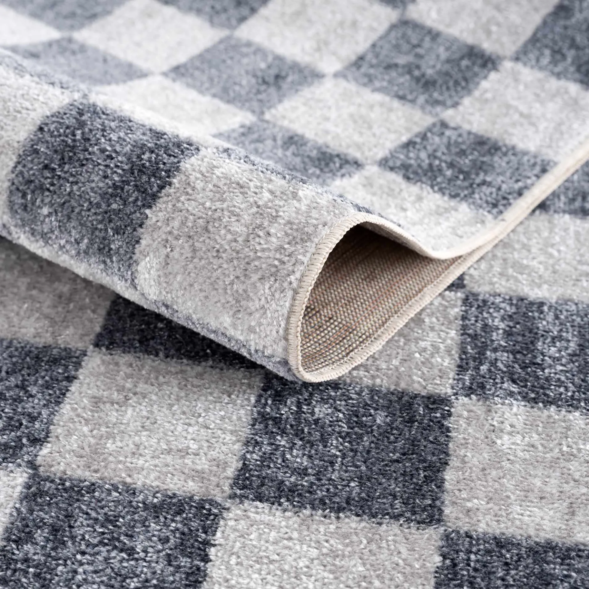 Boutique Rugs - Alie Gray Checkered Washable Area Rug