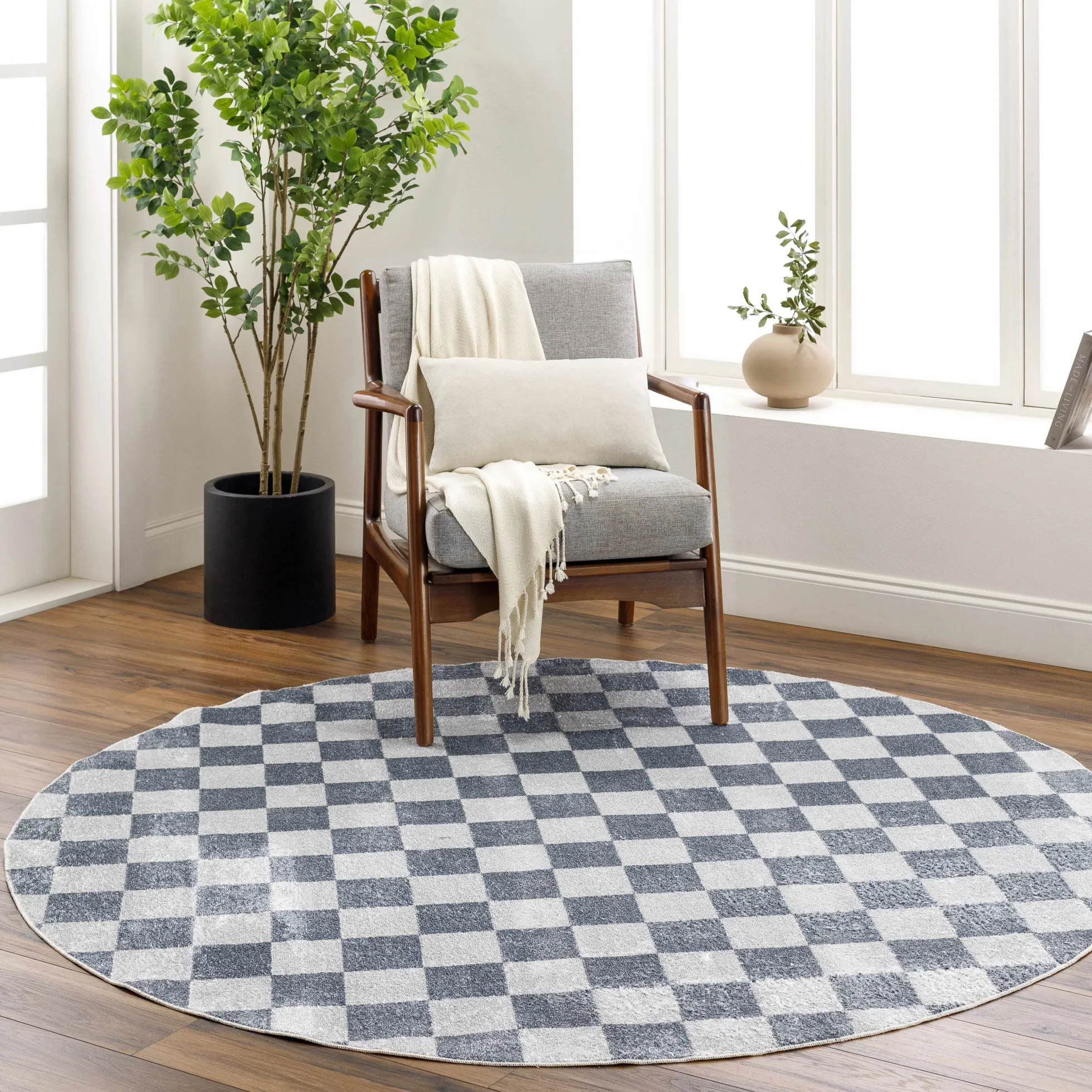 Boutique Rugs - Alie Gray Checkered Washable Area Rug