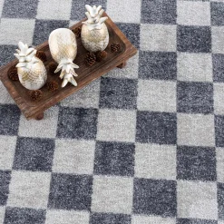 Boutique Rugs - Alie Gray Checkered Washable Area Rug