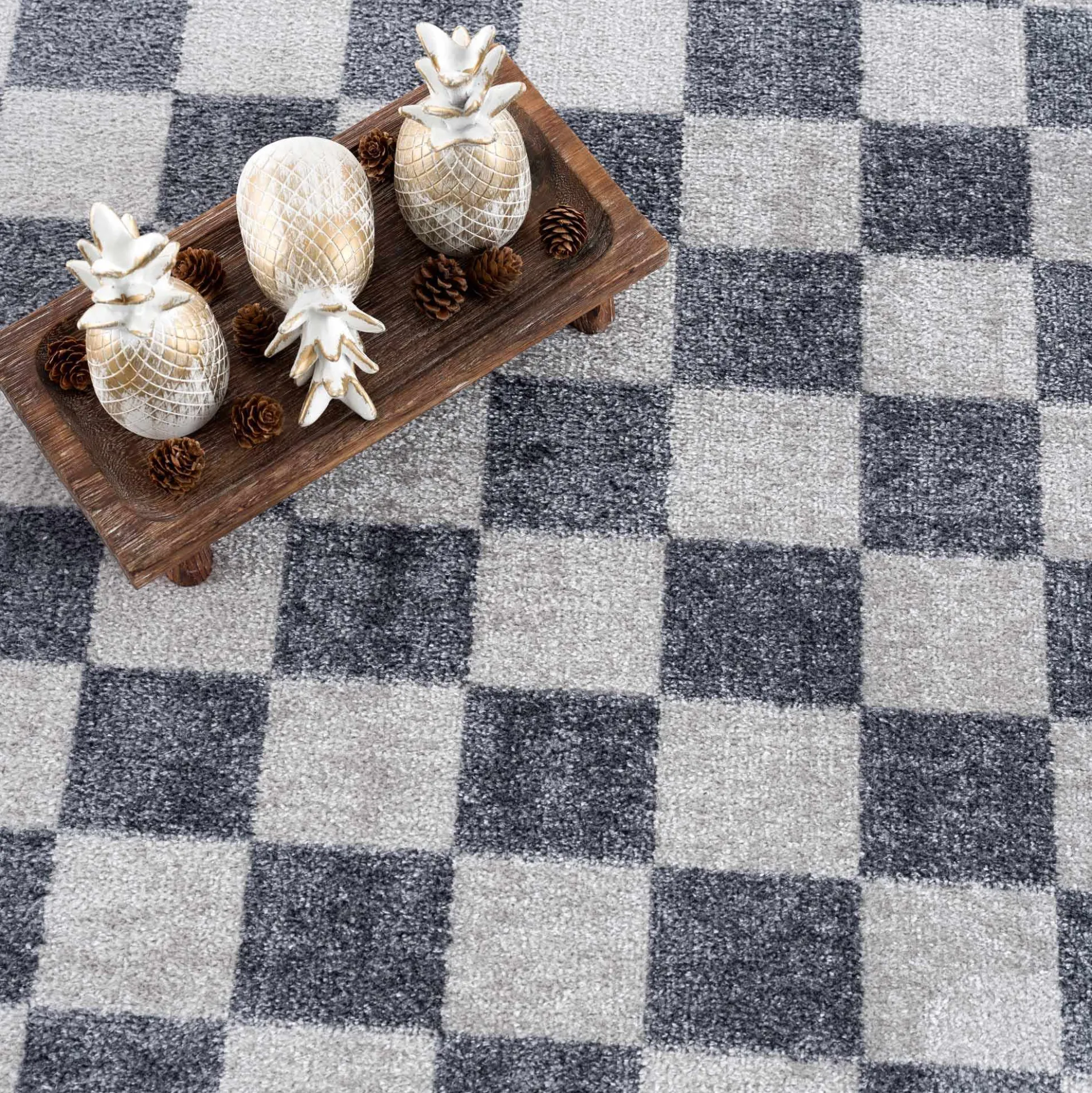 Boutique Rugs - Alie Gray Checkered Washable Area Rug