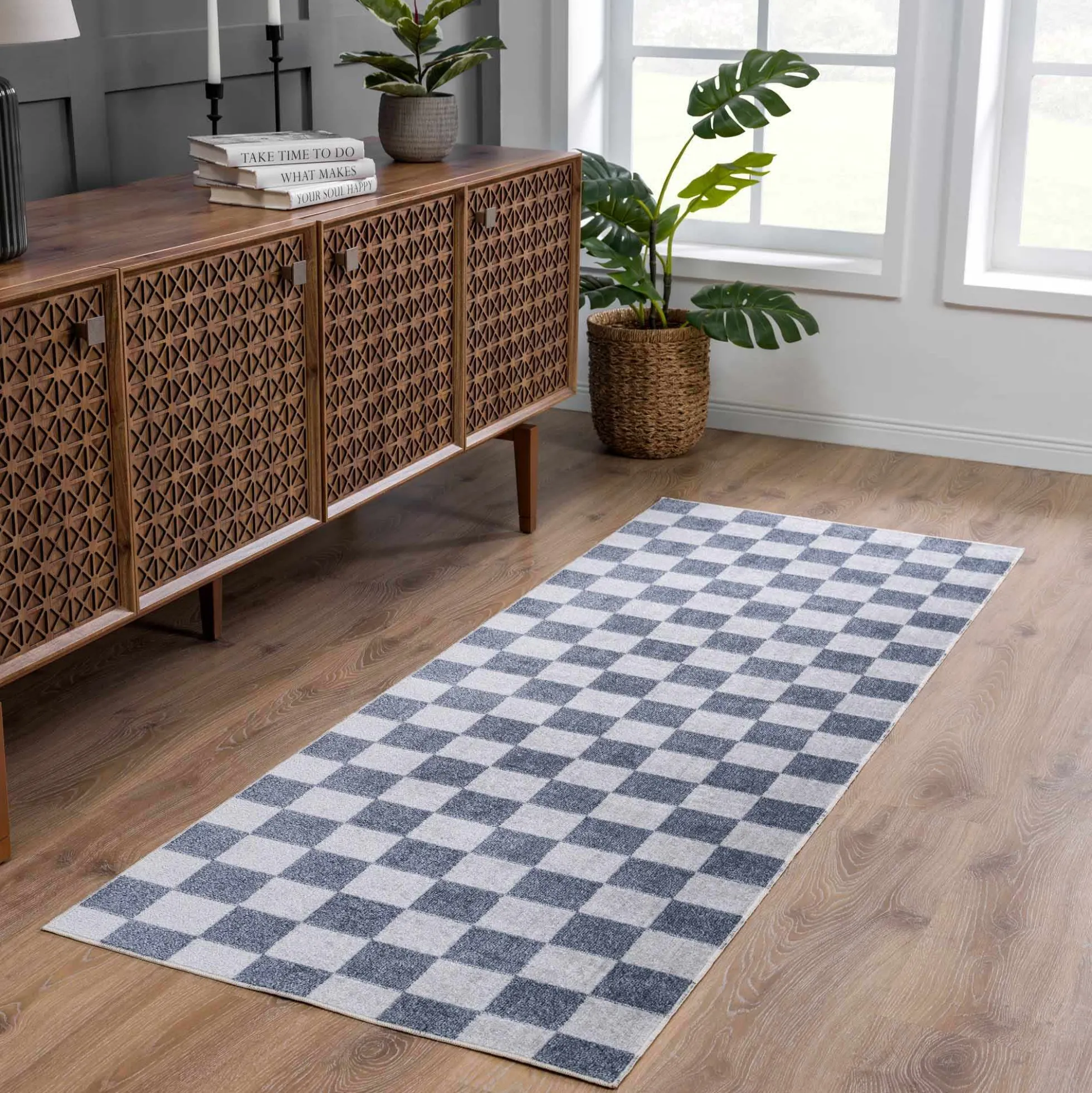 Boutique Rugs - Alie Gray Checkered Washable Area Rug