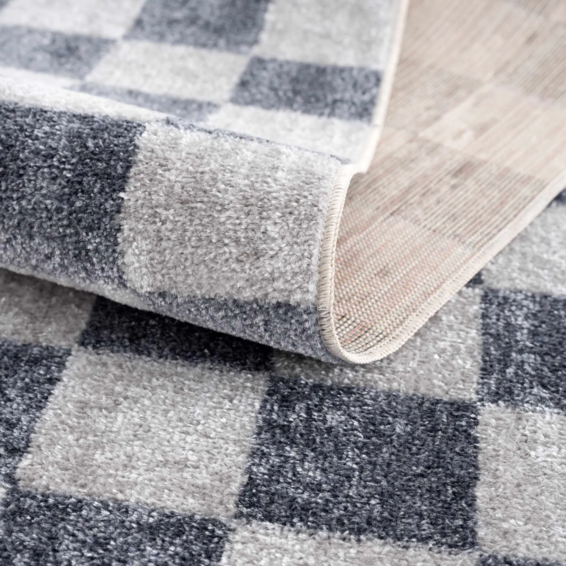 Boutique Rugs - Alie Gray Checkered Washable Area Rug