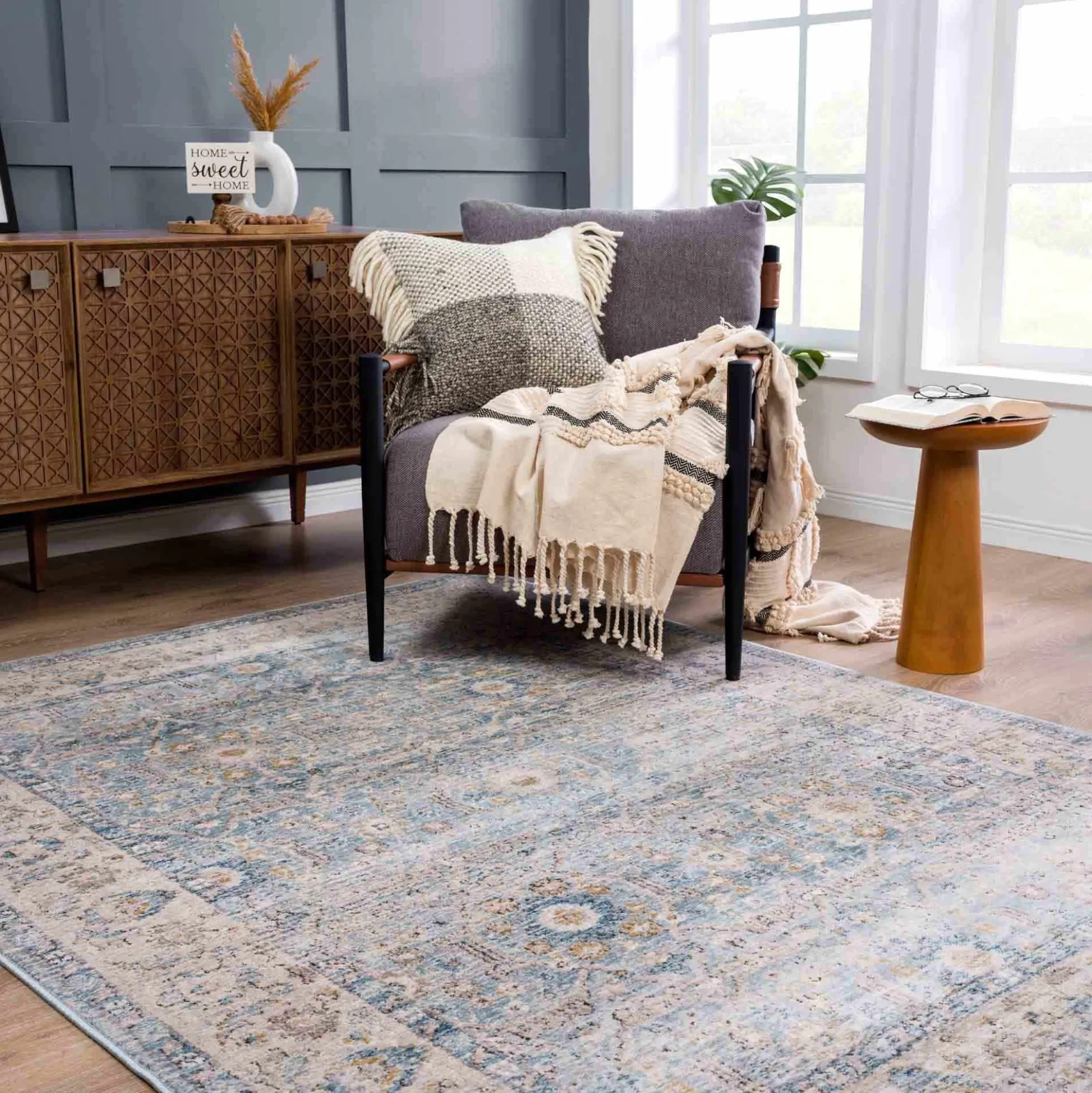 Boutique Rugs - Anana Silver Blue & Beige Area Rug