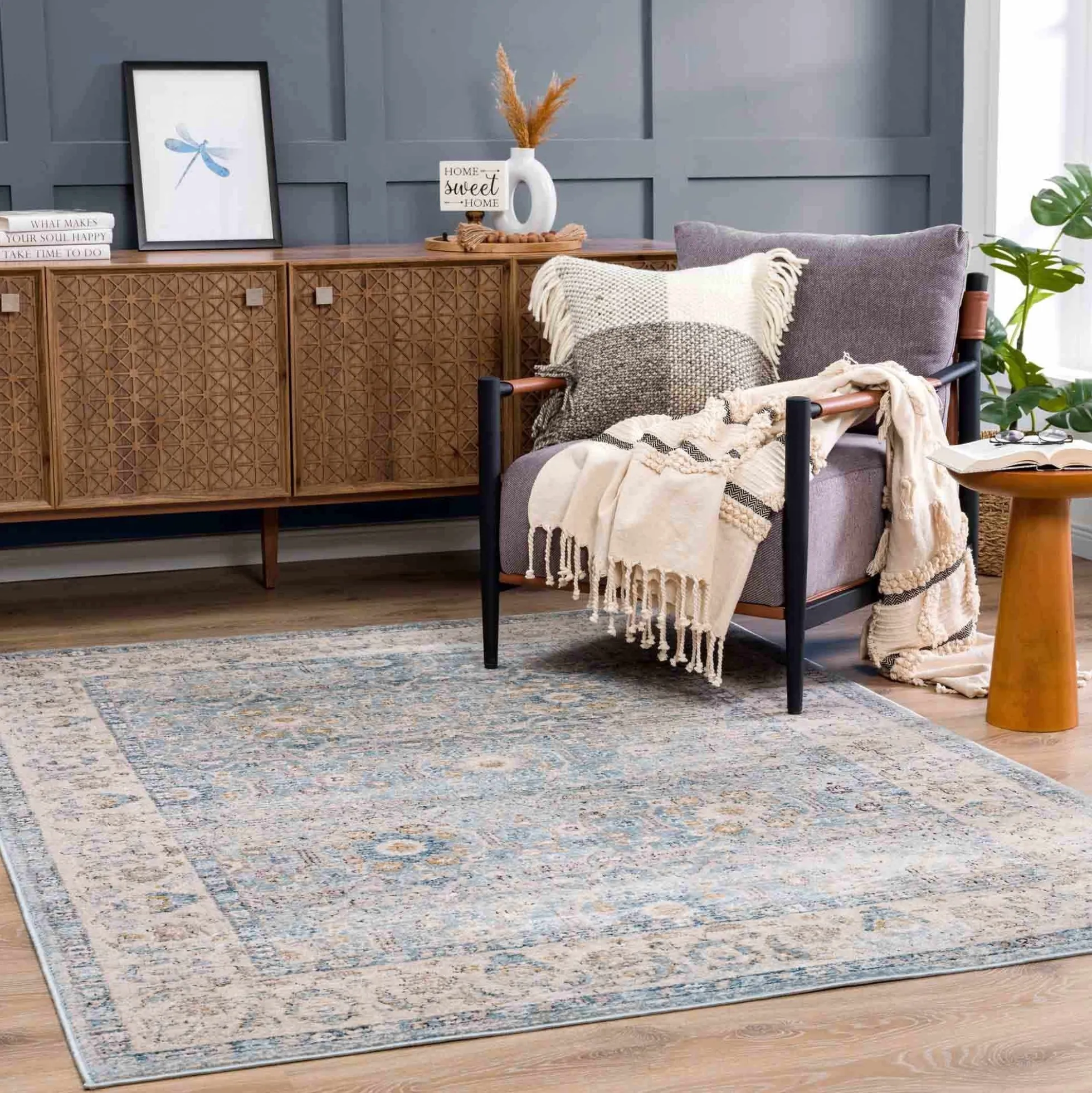 Boutique Rugs - Anana Silver Blue & Beige Area Rug
