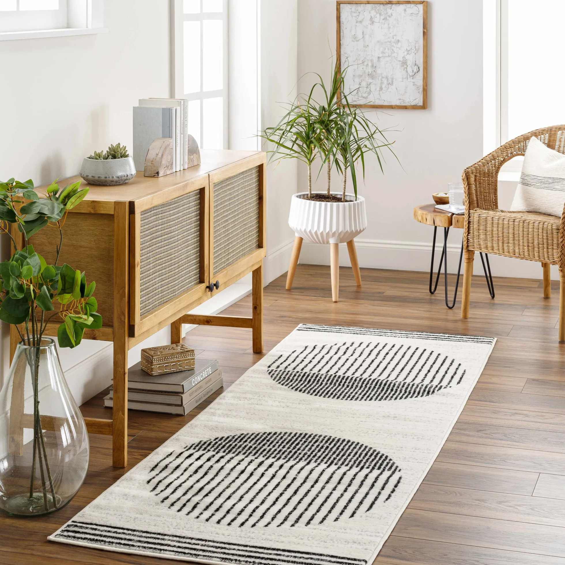 Boutique Rugs - Angus Black&White Geometric Area Rug