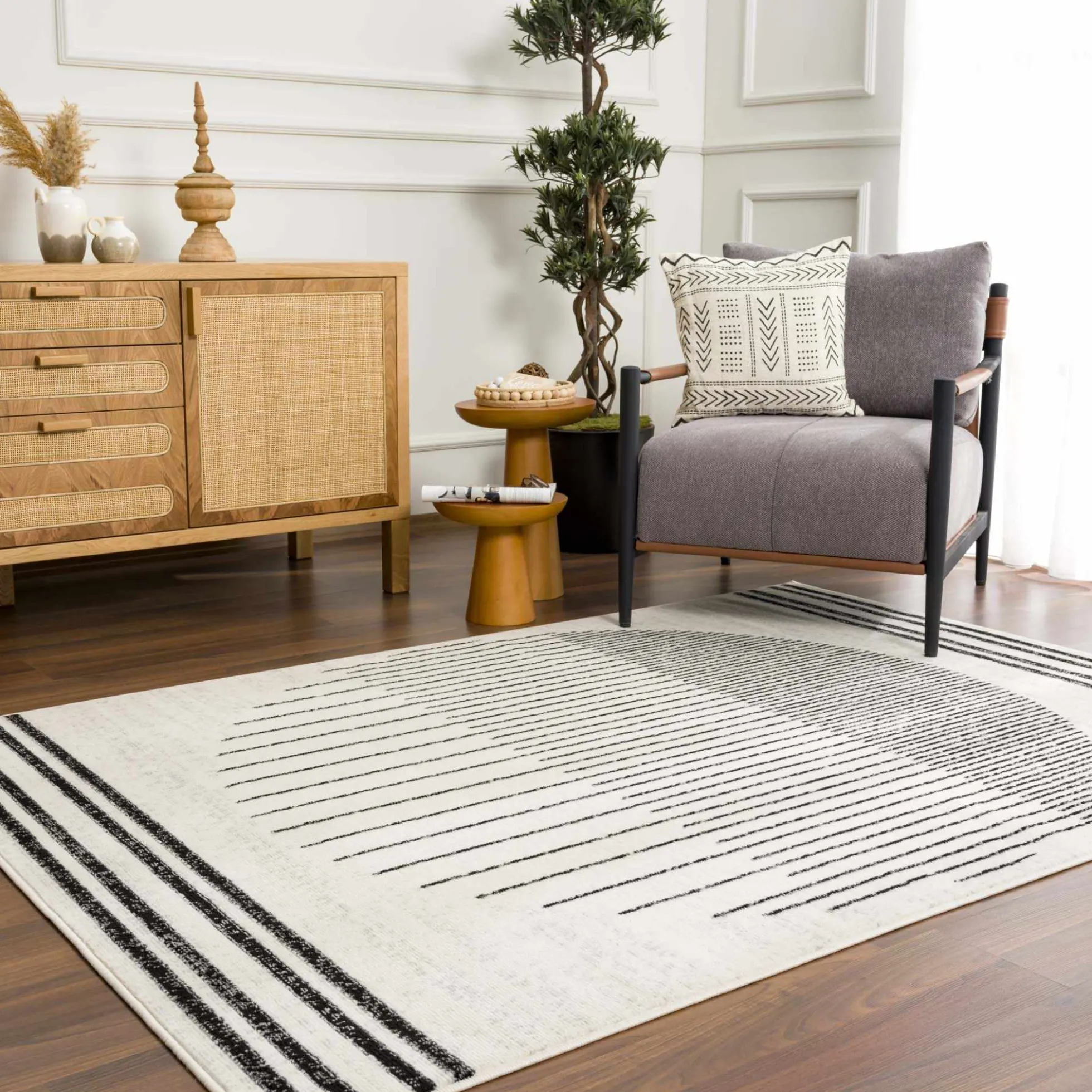 Boutique Rugs - Angus Black&White Geometric Area Rug