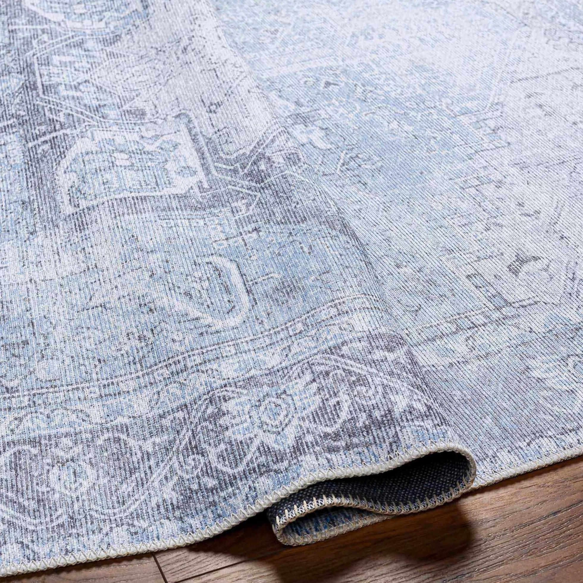 Boutique Rugs - Aqua Rosman Washable Runner & Area Rug
