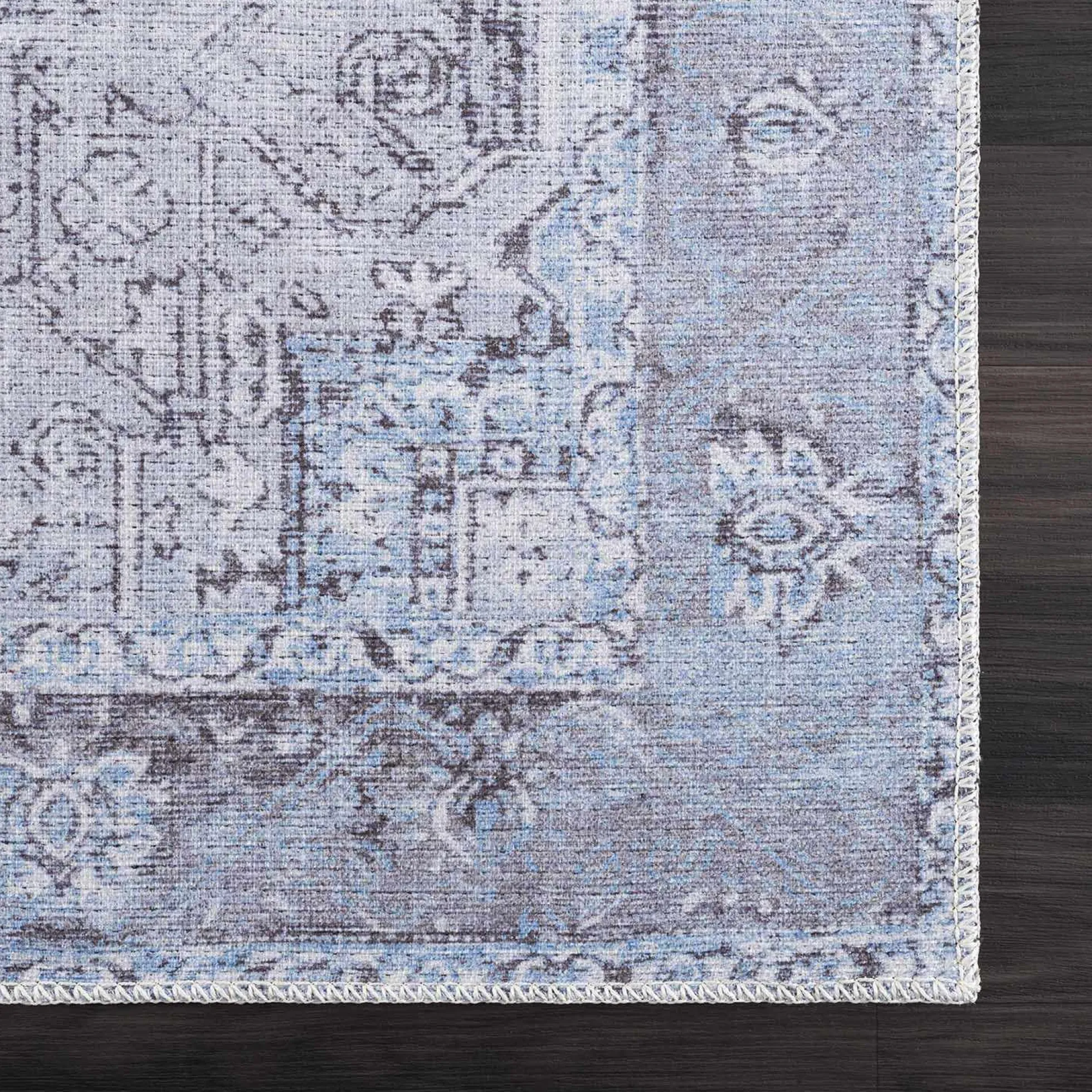 Boutique Rugs - Aqua Rosman Washable Runner & Area Rug