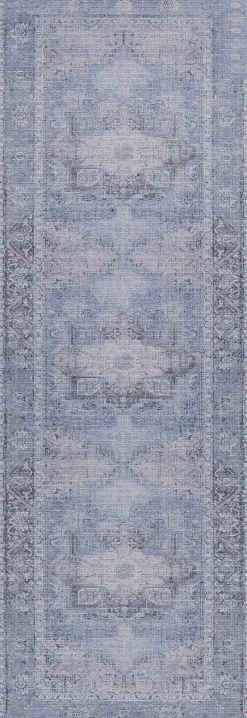 Boutique Rugs - Aqua Rosman Washable Runner & Area Rug