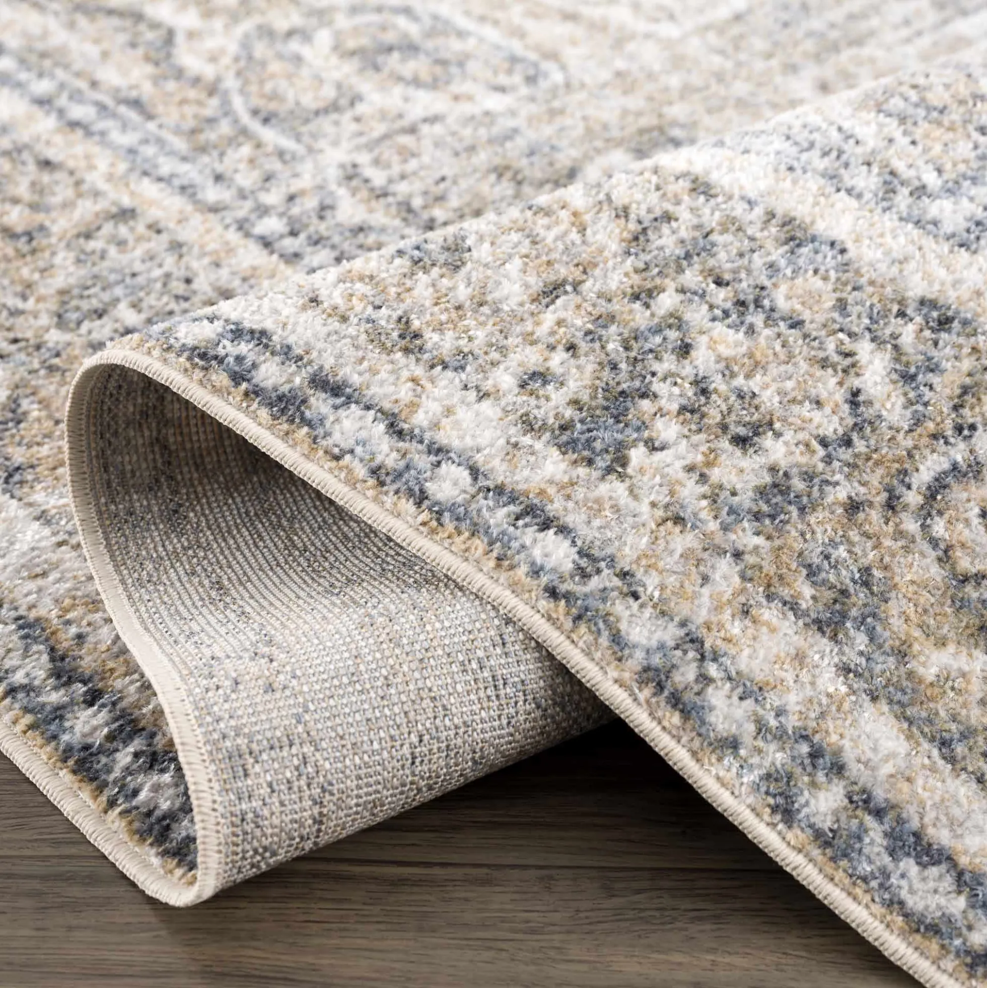 Boutique Rugs - Arias Cream & Blue Washable Area Rug