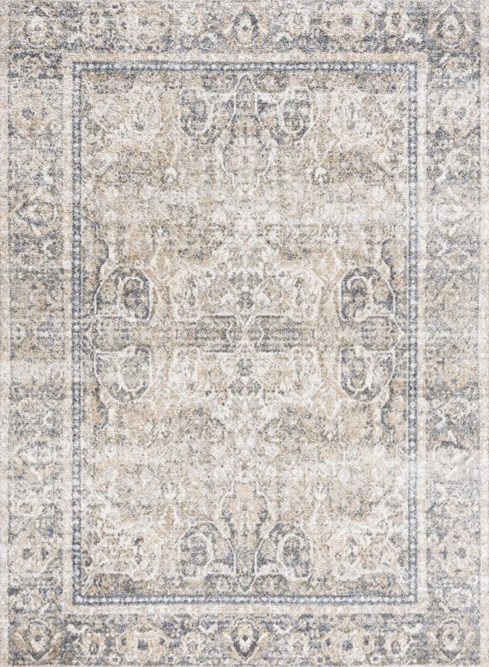 Boutique Rugs - Arias Cream & Blue Washable Area Rug