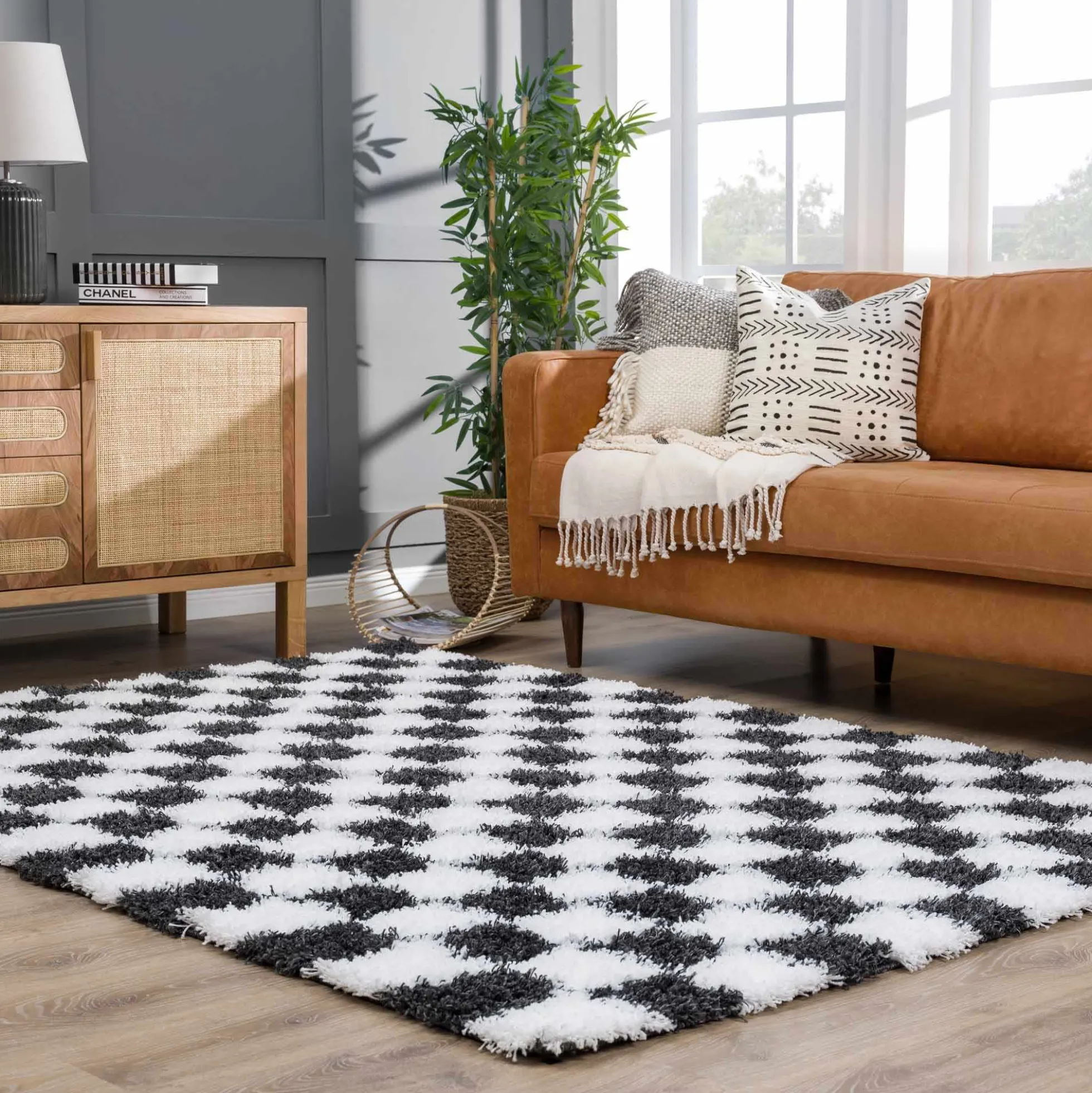 Boutique Rugs - Atira Black & White Checkered Area Rug